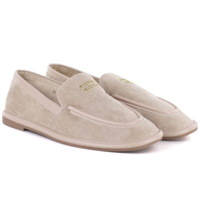 4. Women's suede lords shoes beige Vinceza 62271