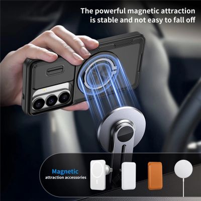 2. Samsung Galaxy S26 Case with Sliding Camera Cover and Swivel Stand Compatible with MagSafe - Black