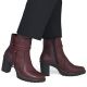 6. Women's leather ankle boots with high heels, burgundy, Rieker Y2567-35