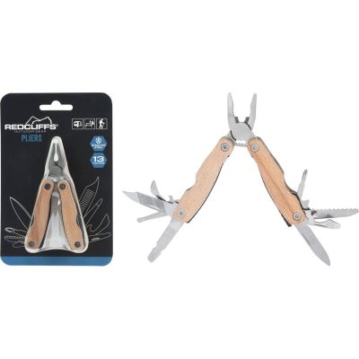TOURIST SURVIVAL KIT 13-in-1 COMBINATION PLIERS WOODEN