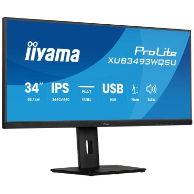 14. iiyama XUB3493WQSU-B6 34" UW IPS-panel 3440x1440 120Hz 21:9 400cd/m 1000:1 1ms