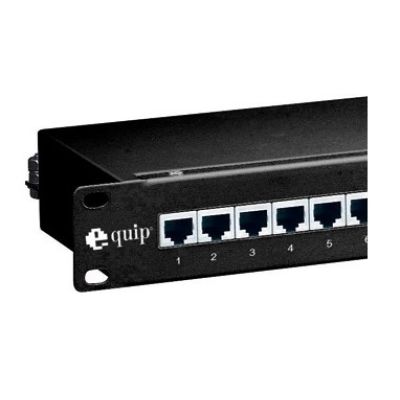 2. Equip CAT6 patch panel, 16 ports, black, 19" (1U)