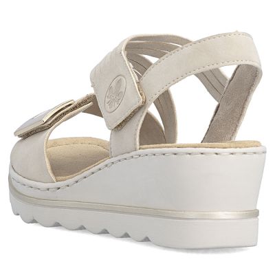 3. Women's beige wedge sandals Rieker 67410-62