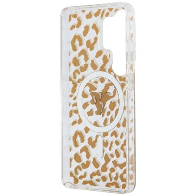 7. Guess IML Leopard Print Triangle MagSafe Case for Samsung Galaxy S26 Ultra - Brown