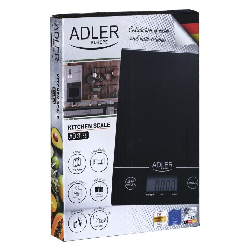 5. Adler AD 3138 black kitchen scale (black color)