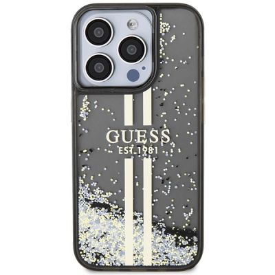 3. Guess Liquid Glitter Gold Stripes case for iPhone 15 Pro - black