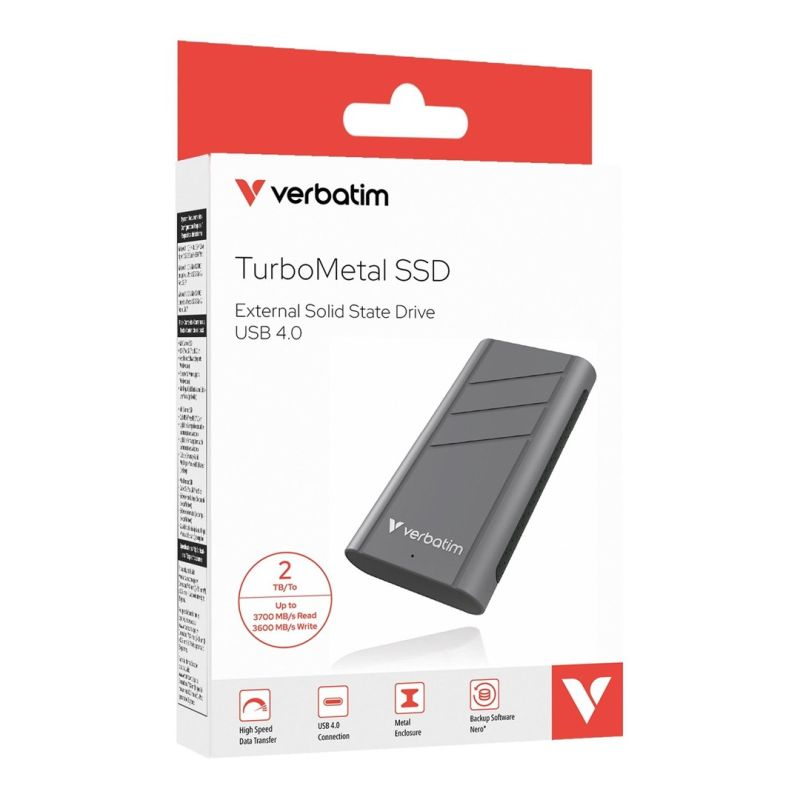 8. Verbatim TurboMetal SSD USB4 2TB USB Type-C USB4 Gen 2x2 Silver