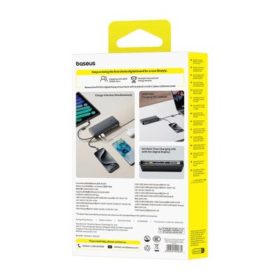 6. Baseus EnerFill FC41 25000mAh 145W Power Bank with Digital Display and Built-in Dual USB-C Cable - Black