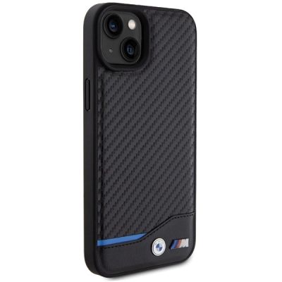 4. BMW Leather Carbon case for iPhone 15 Plus - black