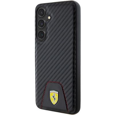 2. Ferrari Carbon Stitched Bottom case for Samsung Galaxy S24+ - black