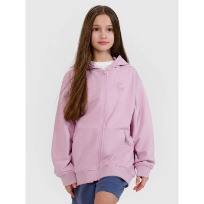 Girls' sweatshirt with a hood, 4F 4FJWSS25TSWSF1482-52S