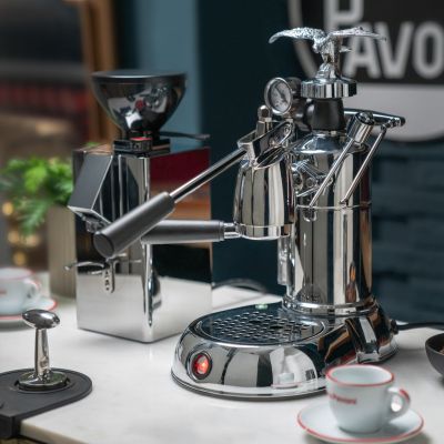 9. La Pavoni Milano Manual Lever Espresso Machine, Silver