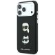 2. Karl Lagerfeld Saffiano Case with Karl & Choupette Heads Pins & Logo for iPhone 18 Pro Max / 17 Pro Max - Black