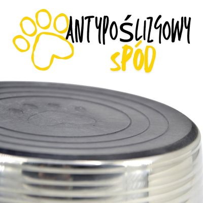 3. Stainless Steel Dog and Cat Bowl, 17 cm, with Rubber Base – DOGS COLLECTION