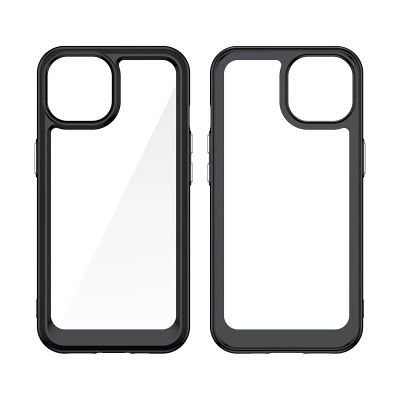 2. Reinforced case with flexible frame for iPhone 15 Plus Outer Space - black