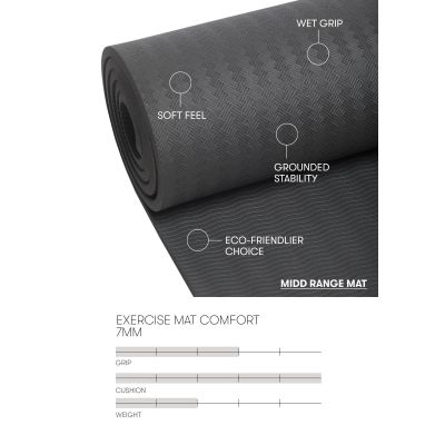 5. CASALL Exercise Mat Comfort 7mm, black