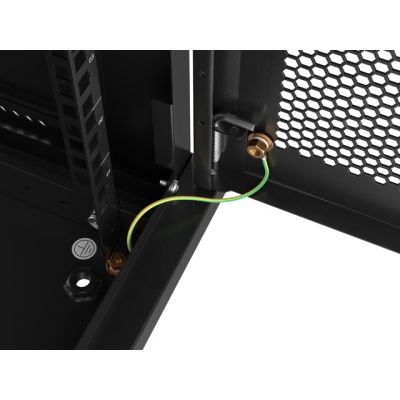 10. WALL-HUNG RACK CABINET 19" 12U 600X450 BLACK PERFORATED DOOR LANBERG (FLAT PACK)