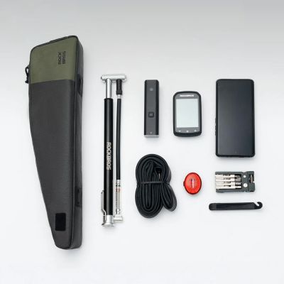 3. Rockbros DB005 Top Tube Bike Bag 0.9L - Black and Green