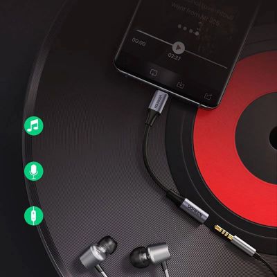 9. Ugreen AV161 adapter for headphones mini jack 3.5 mm (female) / USB-C (male) 10 cm - gray