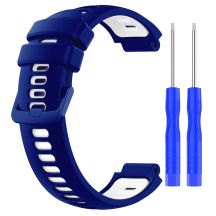 Silicone strap for Garmin G02 - navy blue and white