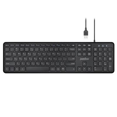 Perixx PERIBOARD-210 scissor wired keyboard, ultra-flat, black