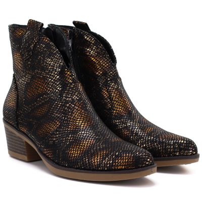 9. Women's cowboy boots snake print black M.Daszyński MR2382