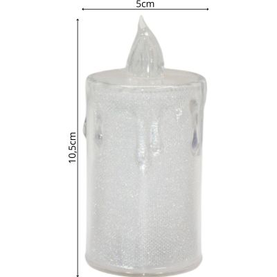 11. DECORATIVE CANDLE 10.5 CM TRANSPARENT WARM WHITE 1 LED