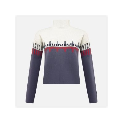 6. ROSSIGNOL W PATTERNED TN SWEATER blue women's sweater