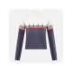 6. ROSSIGNOL W PATTERNED TN SWEATER blue women's sweater