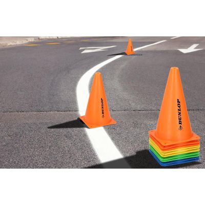 12. SET OF TRAINING CONES 23 CM HEIGHT 10 PCS DUNLOP