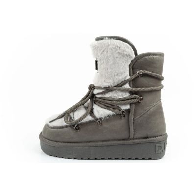 2. D.Franklin women's winter snow boots, fashionable fur lining, gray