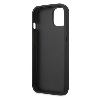 7. Karl Lagerfeld Leather Ikonik Karl's Head Metal Case for iPhone 13 mini - Black