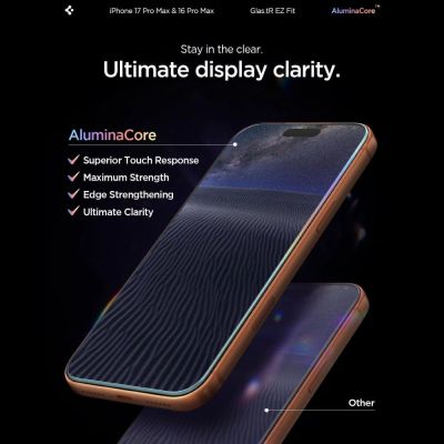 5. Spigen Glas.tR EZ Fit Tempered Glass for iPhone 16 Pro Max / 17 Pro Max - 2 pcs.