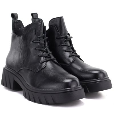 8. Women's leather ankle boots on a black platform M.Daszyński SFY2502-11ac