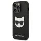 2. Karl Lagerfeld Saffiano Choupette Head Patch Case for iPhone 14 Pro - Black