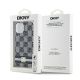 8. DKNY IML Checkered Mono Pattern & Printed Stripes MagSafe Case for iPhone 15 Plus / 14 Plus - Black