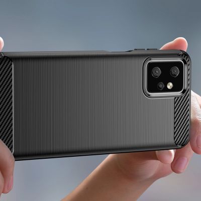 5. Carbon Case for Motorola Moto G Power 2023 flexible silicone carbon cover black
