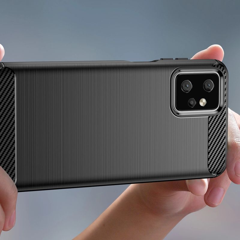 5. Carbon Case for Motorola Moto G Power 2023 flexible silicone carbon cover black