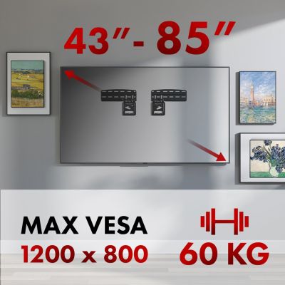 12. Maclean TV mount, compatible with Samsung QLED TVs, 43"-85", max. 60kg, MC-806 N