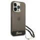 3. Guess Translucent Pearl Strap Case for iPhone 14 Pro - Black