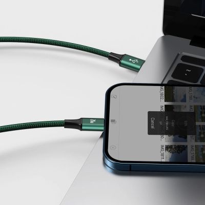 9. Baseus Rapid Series 3in1 USB-C - USB-C / Lightning / micro USB cable 20W PD 1.5m - green