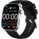 3. GRAVITY GT28-9 Women's Smartwatch Strap + Bracelet Black Silver