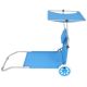 35. FOLDABLE BEACH CHAIR WITH CANOPY ON WHEELS 116x62x60-90CM BLUE