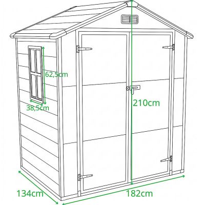 10. PVC GARDEN TOOL HOUSE 181x135x210CM
