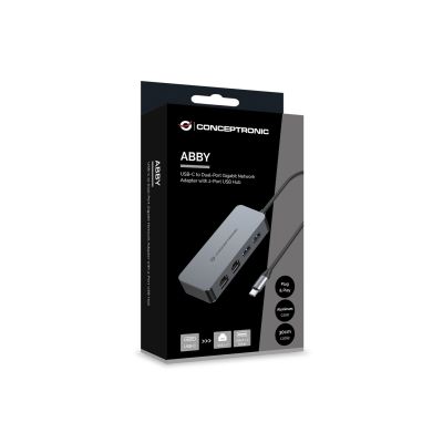 4. Conceptronic ABBY24G Docking Station Wired USB 3.2 Gen 1 (3.1 Gen 1) Type-C Gray