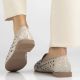 6. Women's leather openwork shoes, beige, Filippo DP7710