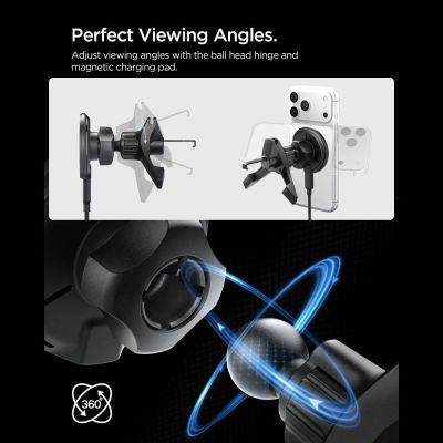 5. Spigen EV15MAQ Essential Qi2 MagSafe Car Air Vent Holder - Black