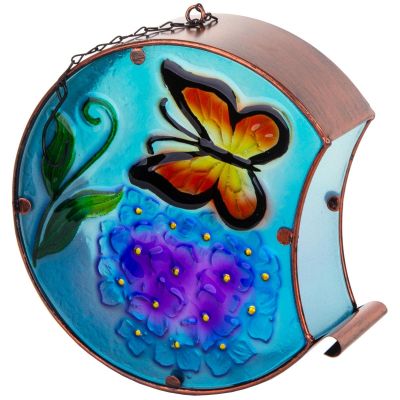10. GARDEN DECORATION 22.5x8x22CM STAINED GLASS HANGING LANTERN