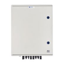 DCAC hermetic IP66 EMITER connection board with Dehn 1000V DC surge arrester type 1+2, 6 x PV string, 6 x MPPT // Dehn AC limiter type 1+2, 100A 3-F, FR 100A, phase signal + socket