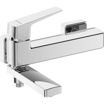 Wall-mounted bathtub faucet - with foldable spout